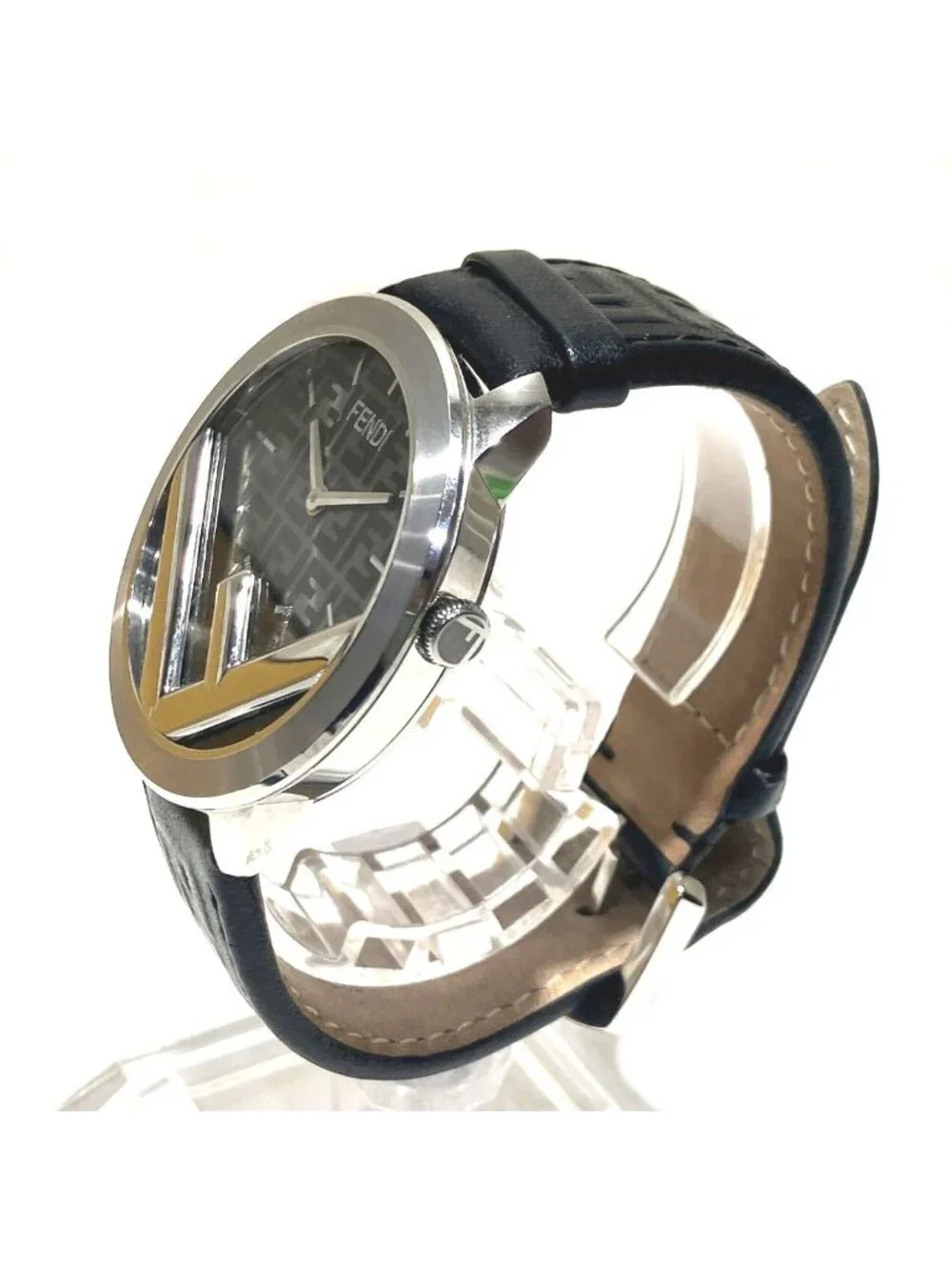 Fendi Runaway F is Fendi Watch SS Leather Quartz Gray Dial